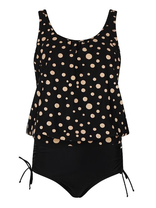 Mila Golden Dots zwart tankini set