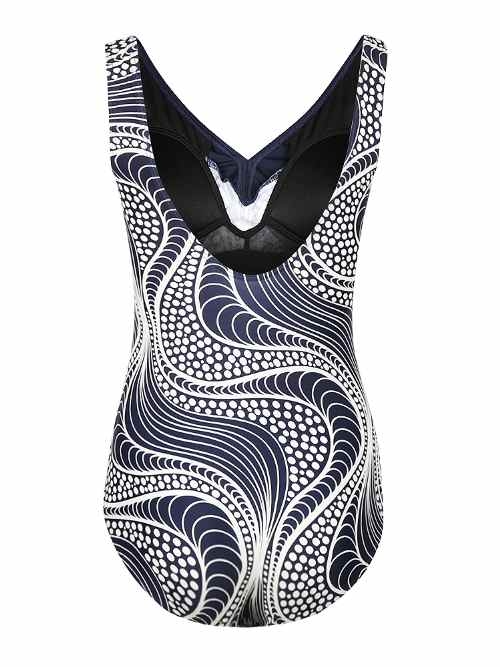 Mila Ocean Waves marine blauw badpak