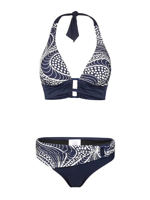 Mila Ocean Waves marine blauw bikini set
