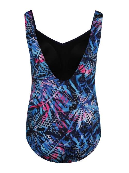 Mila Colourful Leaves marine blauw badpak