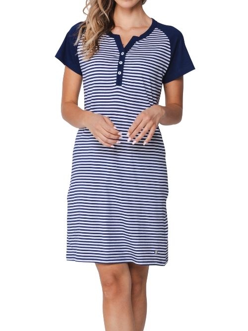 Pastunette Dames marine blauw nachthemd