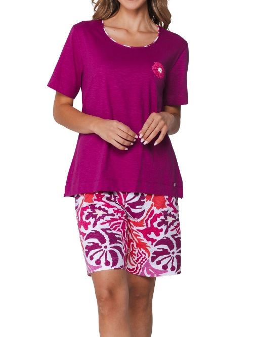 Pastunette Dames donker rood shortama