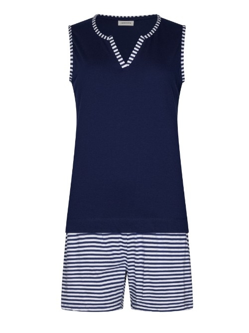 Pastunette Dames marine blauw shortama