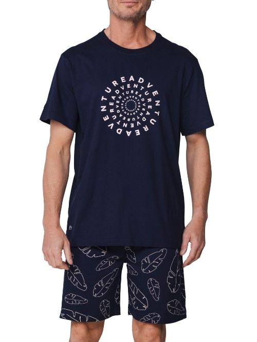 Pastunette Heren marine blauw shortama