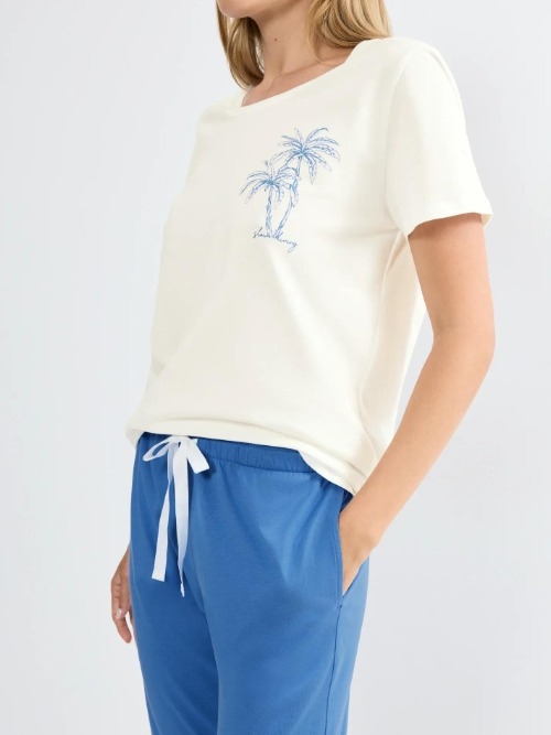 Triumph Sets wit/blauw shortama