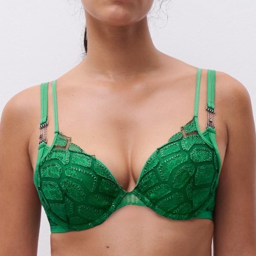 Chantelle Reptilia groen push up bh