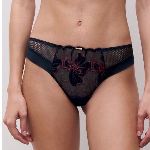 Chantelle Fleurs Signature marine blauw slip