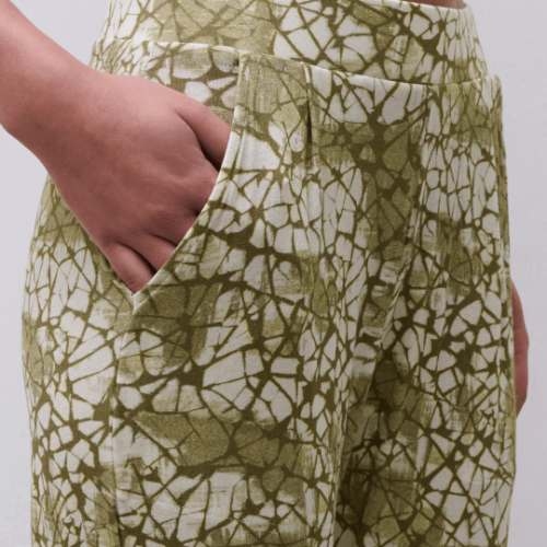 Femilet Nachtmode Yara groen/print pyjamabroek