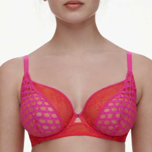 Chantelle Poison rood/roze niet voorgevormde bh