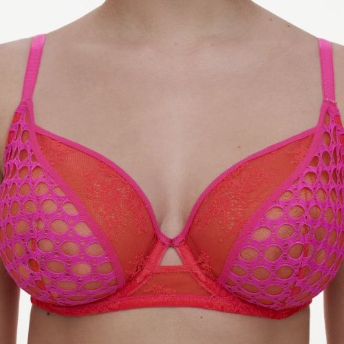 Chantelle Poison rood/roze niet voorgevormde bh