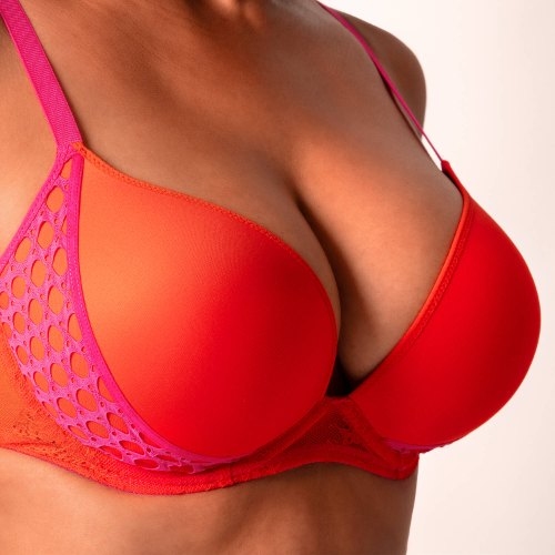 Chantelle Poison rood/roze push up bh