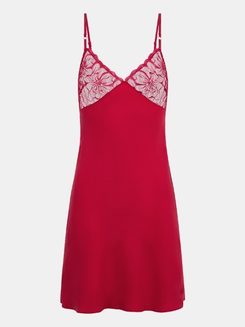 Chantelle Nachtmode Fleurs rood slipdress