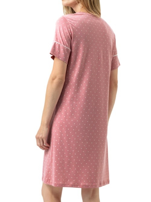 Mey Nachtmode Crochet Dots rosewood slaapshirt