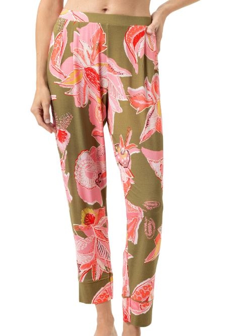 Mey Nachtmode Flower Whirl groen/print pyjamabroek