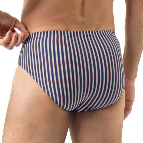 Mey Heren Coral Stripes blauw heren slip