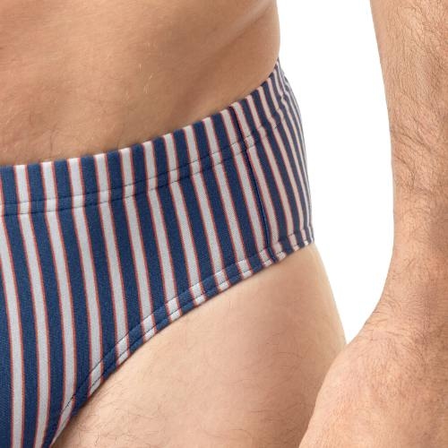 Mey Heren Coral Stripes blauw heren slip