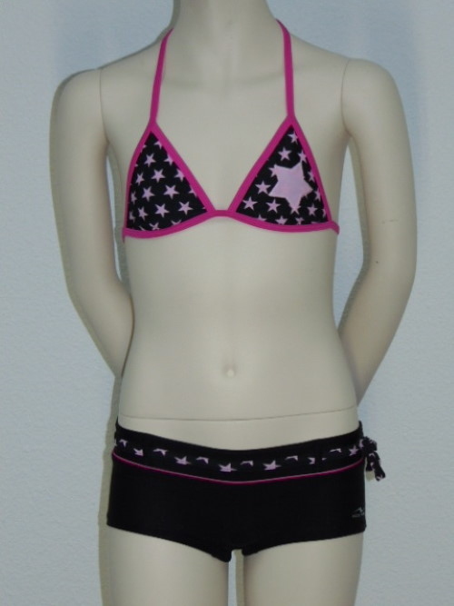 Nickey Nobel  zwart/roze bikini set