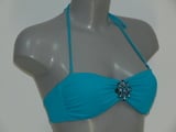 Sapph Beach sample Queen Sofia turquoise bandeau / softcup bikinitop