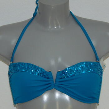 SAPPH BEACH SAMPLES PRINCESS FLASH Aqua Bandeau Bikinitop