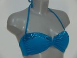 Sapph Beach sample Princess Flash turquoise bandeau / softcup bikinitop