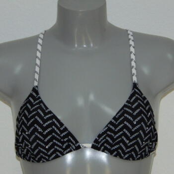 SAPPH BEACH SAMPLES PAINTED LADY Black/White/Print Wireless Triangle Bikinitop