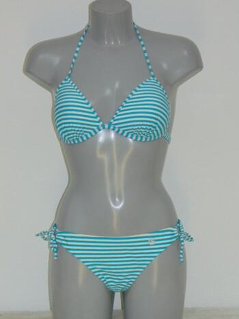 SHIWI BELLA White/Aqua Stripe Bikinitop + Brief