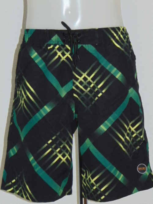 Shiwi Men Striped zwart/groen zwembroek