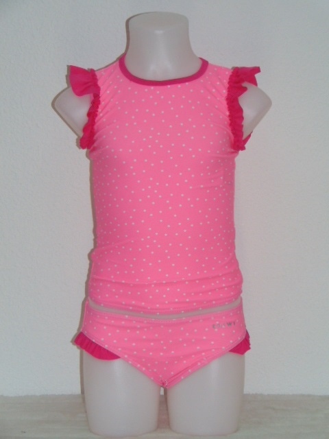 Shiwi Kids Polka roze/wit bikini set
