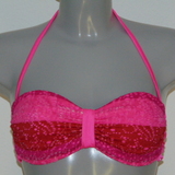 Sapph Beach sample Bonaire roze/rood bandeau / softcup bikinitop
