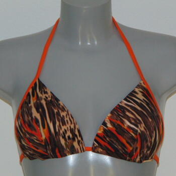 SAPPH BEACH SAMPLES HAVANA BrownPrint/Orange Triangle Bikinitop