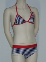 Boobs & Bloomers Marine wit/marine blauw bikini set