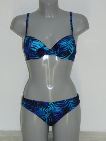 NICKEY NOBEL PALM Blue print padded Bikinitop + Brief 