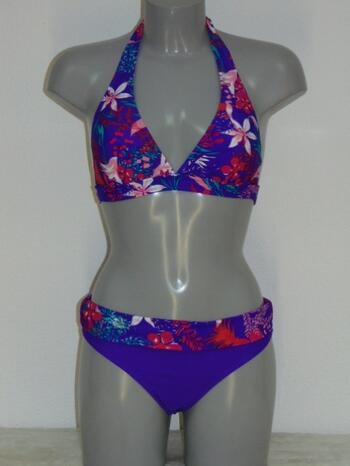 NICKEY NOBEL JUNGLE FLOWE Purple Triangle Bikinitop + Brief 