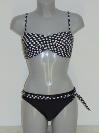 NICKEY NOBEL CLAUDS Black /White print padded bandeau Bikinitop +Brief