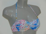 Sapph Beach Coconut blauw/print bandeau / softcup bikinitop