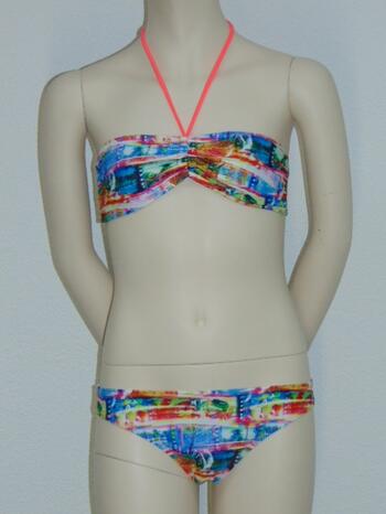 BOOBS & BLOOMERS BEACH ELIZA Oranje/Print Bandeau bikini