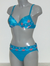 Nickey Nobel Melody blauw/print voorgevormde bikinitop