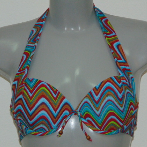 LingaDore Beach Isla blauw/print voorgevormde bikinitop