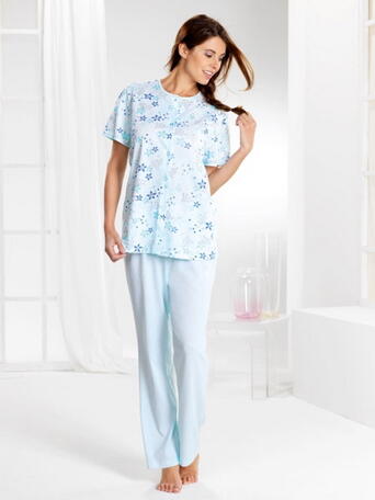 CYBÉLE NIGHT YAMA Pyjama Blue Flower print 