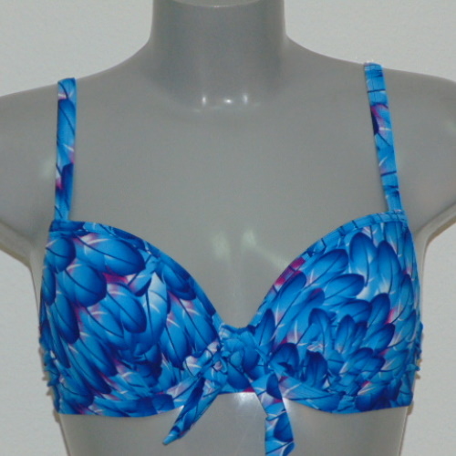 Missya Iris blauw/print voorgevormde bikinitop