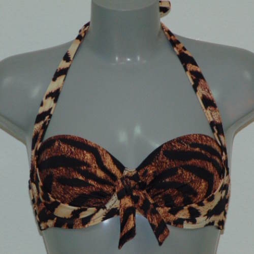 Missya Rose bruin/print voorgevormde bikinitop