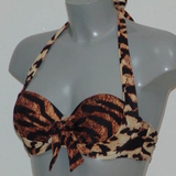 Missya Rose bruin/print voorgevormde bikinitop