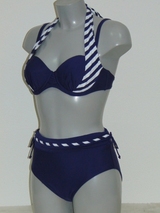Lentiggini Stripe marine blauw voorgevormde bikinitop