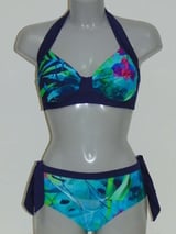 Lentiggini Bouquet marine blauw voorgevormde bikinitop