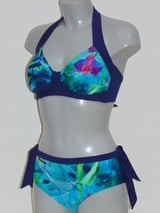 Lentiggini Bouquet marine blauw voorgevormde bikinitop