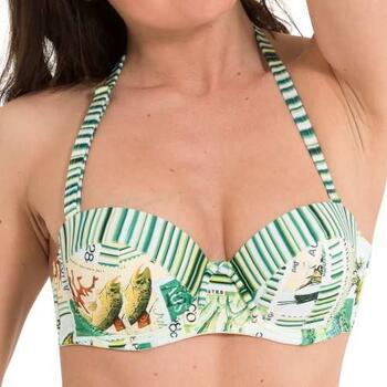 LINGADORE BEACH POSTES Green/Print Bikinitop