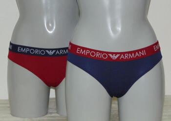 EMPORIO ARMANI SPORT 2 pack cotton slips  Rhubarb Red/Deep Blue