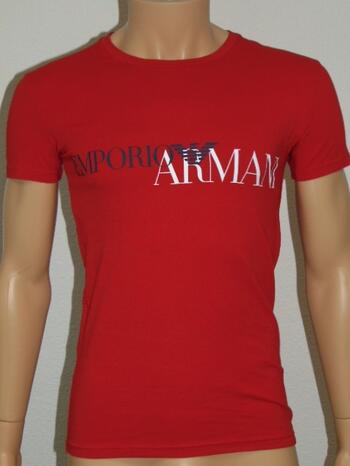 ARMANI T-shirt EA print Red ronde hals 