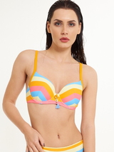 LingaDore Beach Ember oranje/print voorgevormde bikinitop