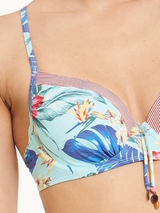 LingaDore Beach Iris blauw/print voorgevormde bikinitop
